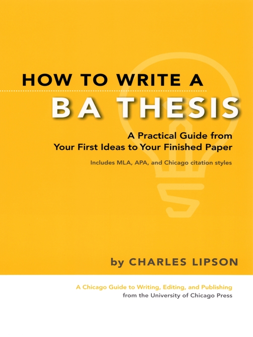 Cover image for How to Write a BA Thesis